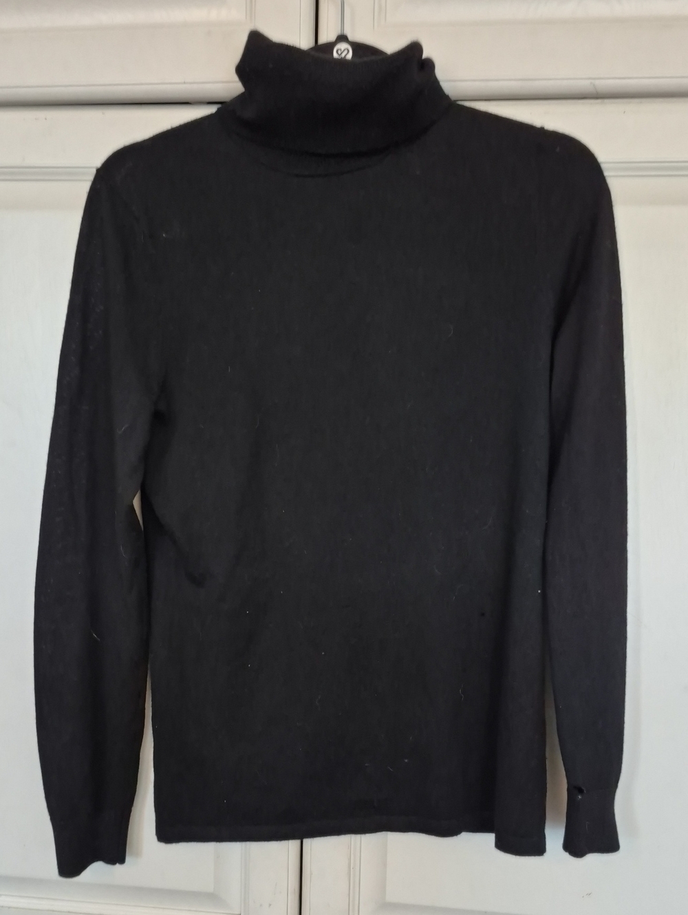 Lord & Taylor Black Merino Turtleneck Sweater - Picture 1 of 6